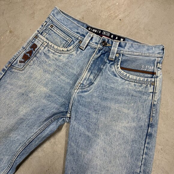 G-Star RAW Denim Jeans Embroidered Logo Blue Cotton Stretch 32x29 - Picture 5 of 11